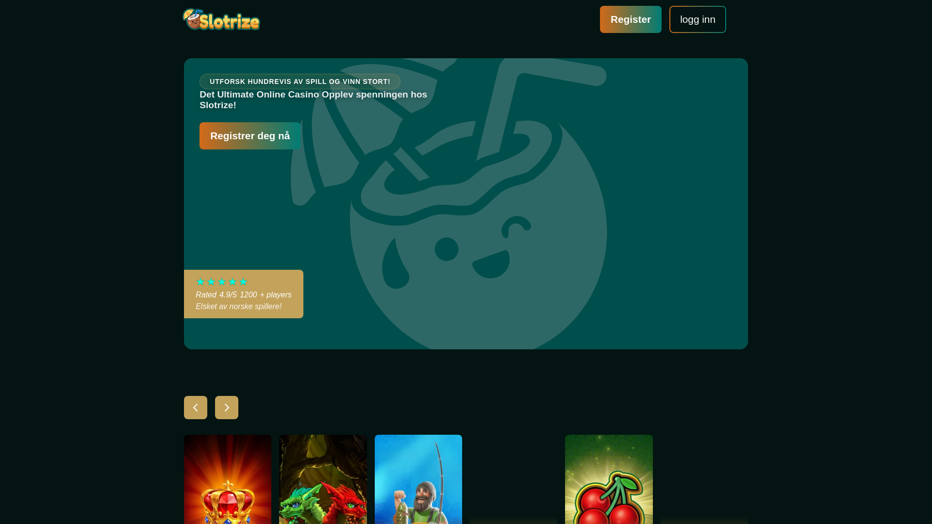 website screenshot of https://casinoslotrize-com.pages.dev/