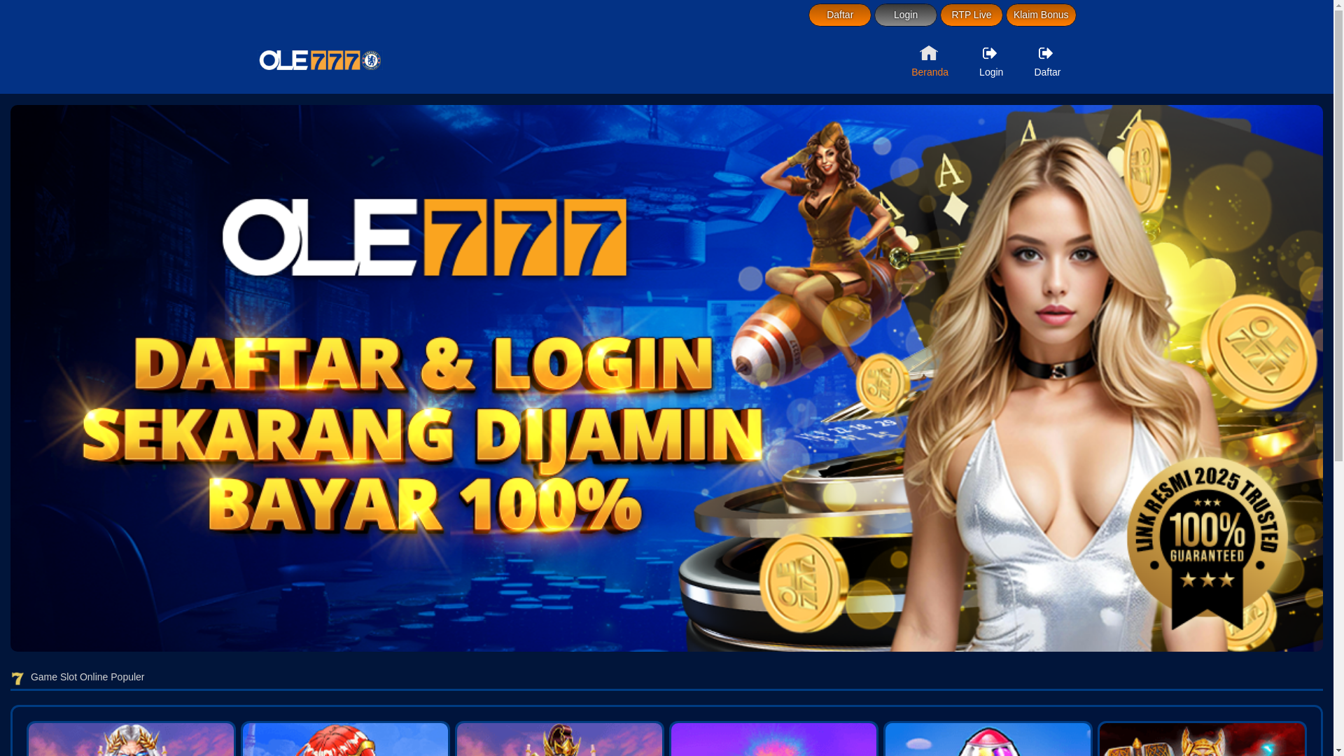 website screenshot of https://ole777officialvercelapp.pages.dev/