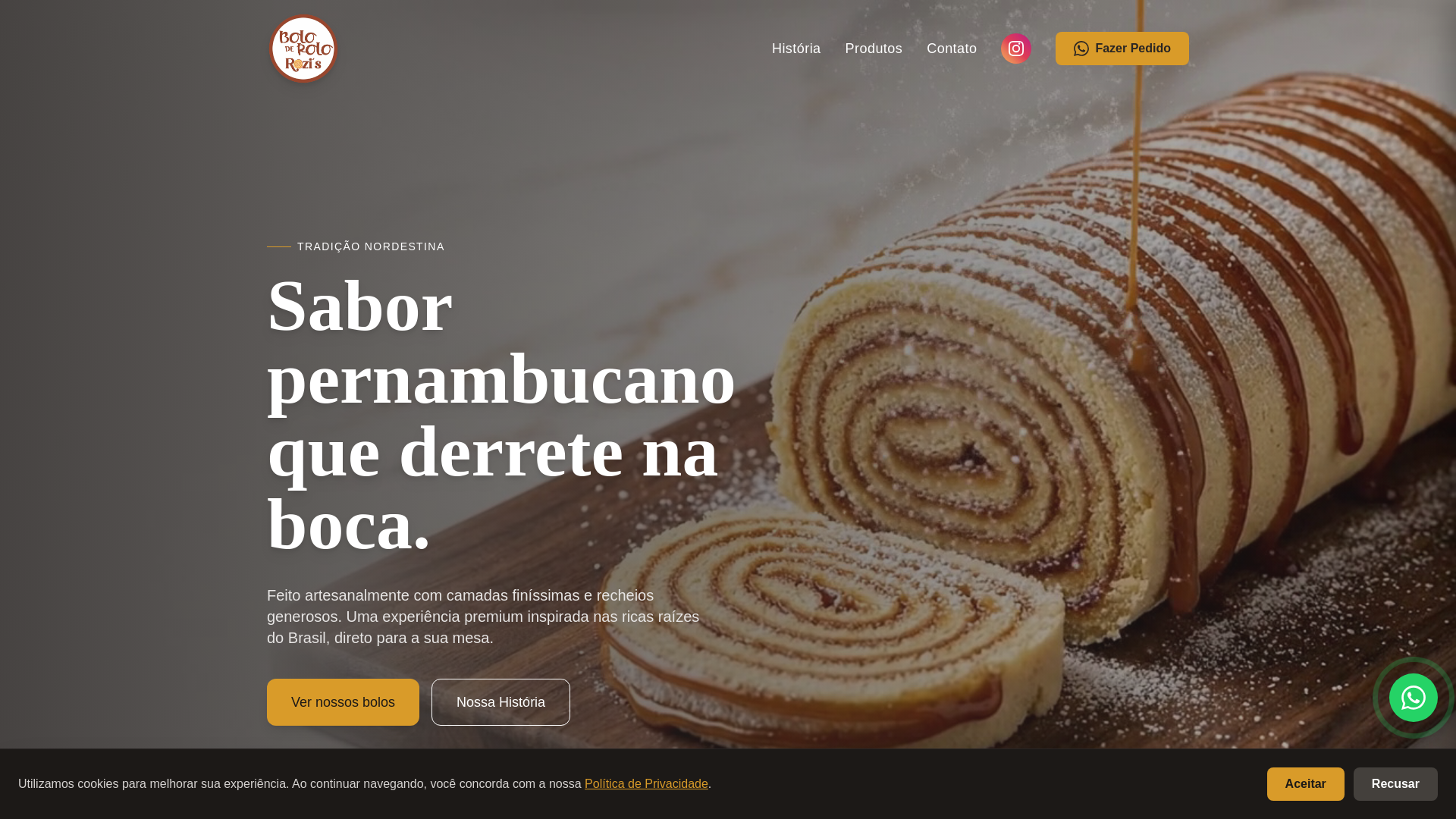 website screenshot of https://boloderolorozis.com.br/