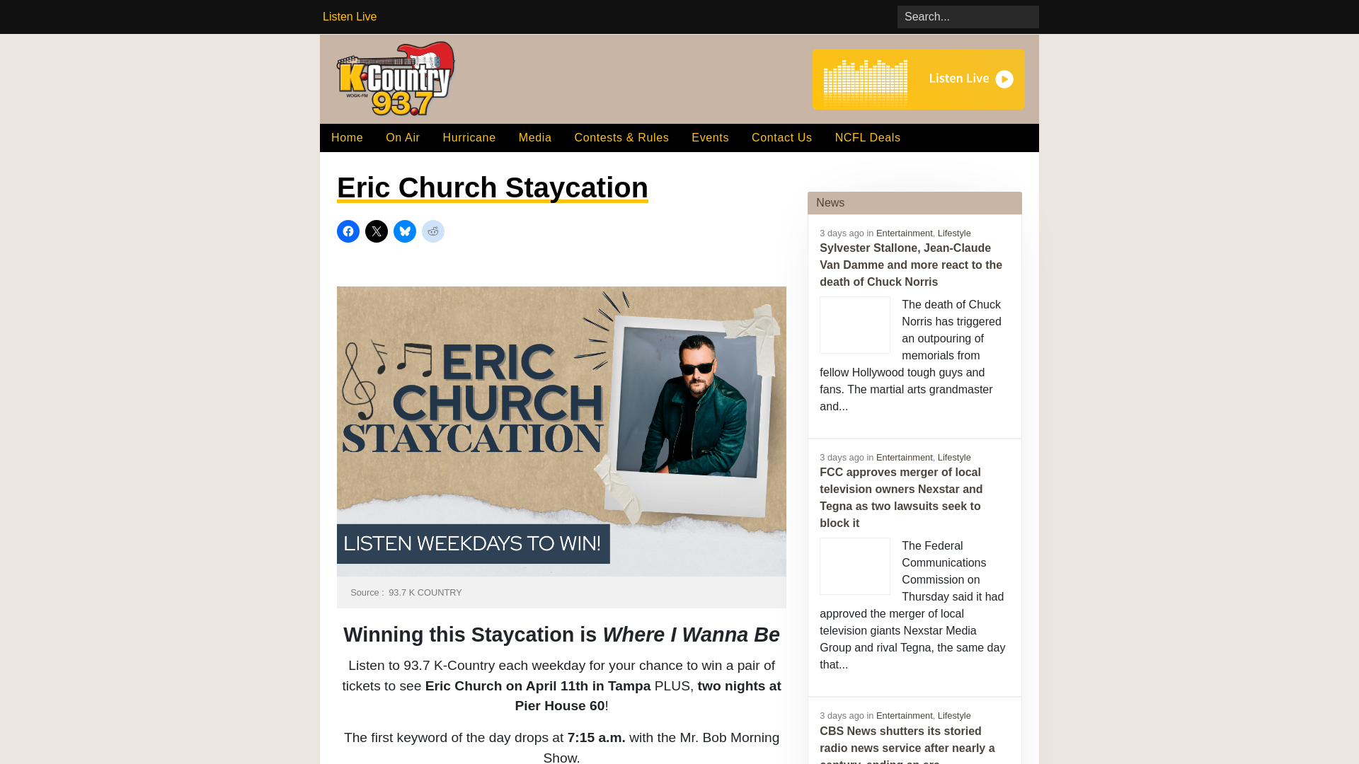 website screenshot of https://937kcountry.com/eric-church-staycation-2/