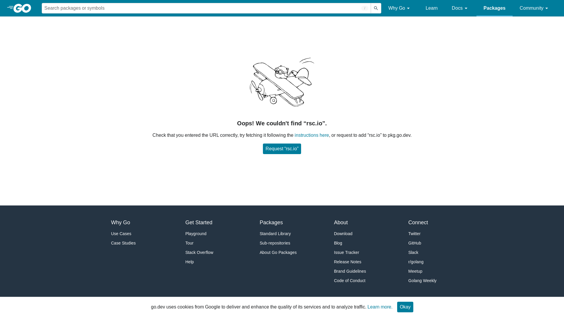 website screenshot of https://rsc.io