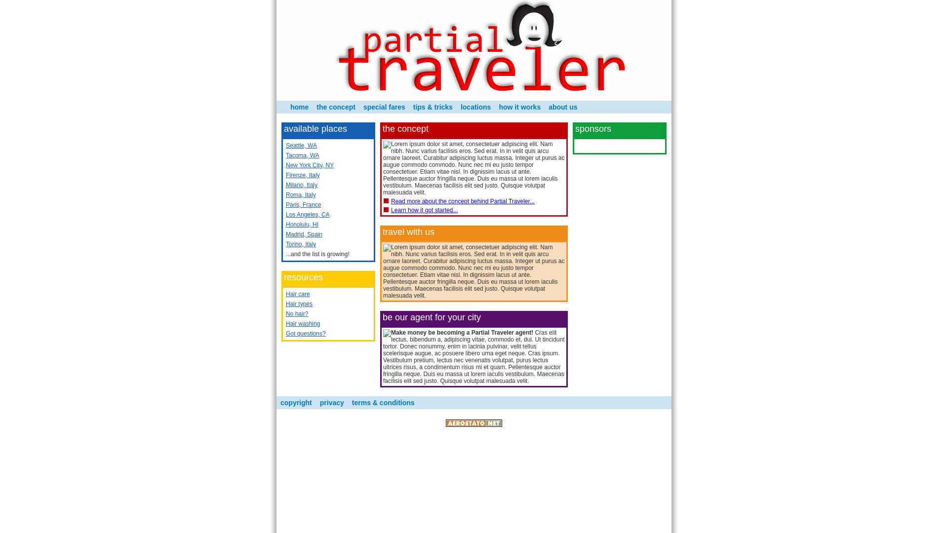 website screenshot of https://partialtraveler.com/