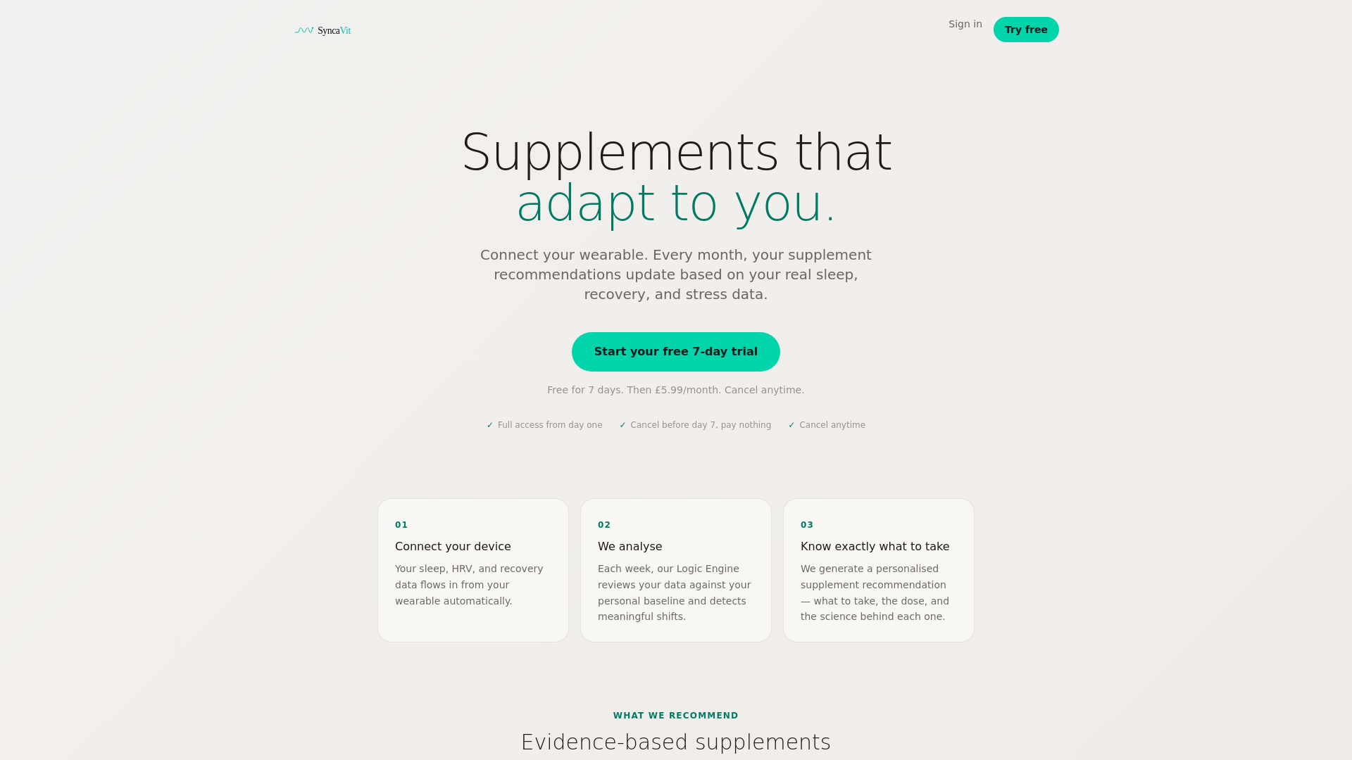 website screenshot of https://syncavit.com/