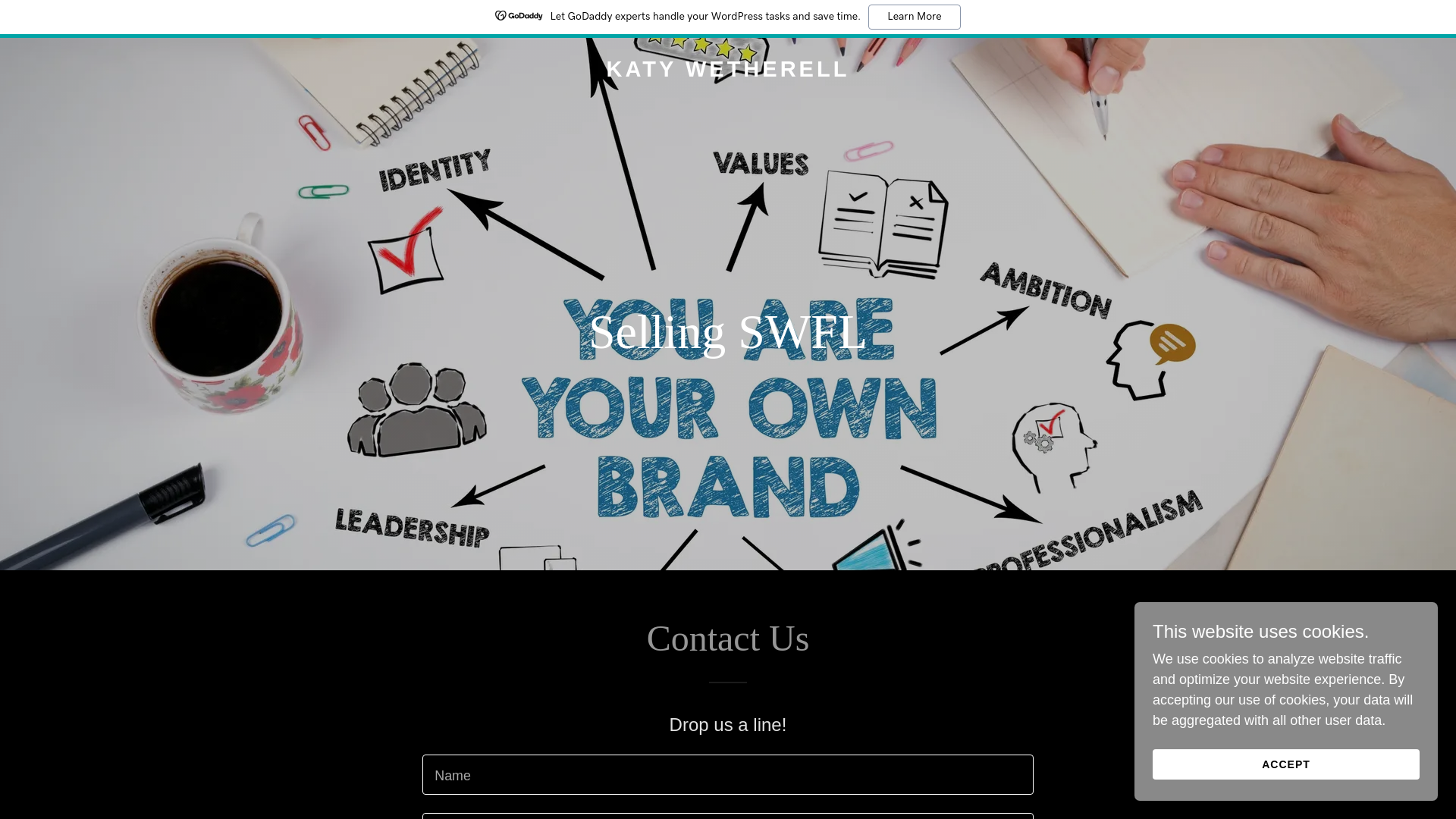 website screenshot of https://katywetherell.com/