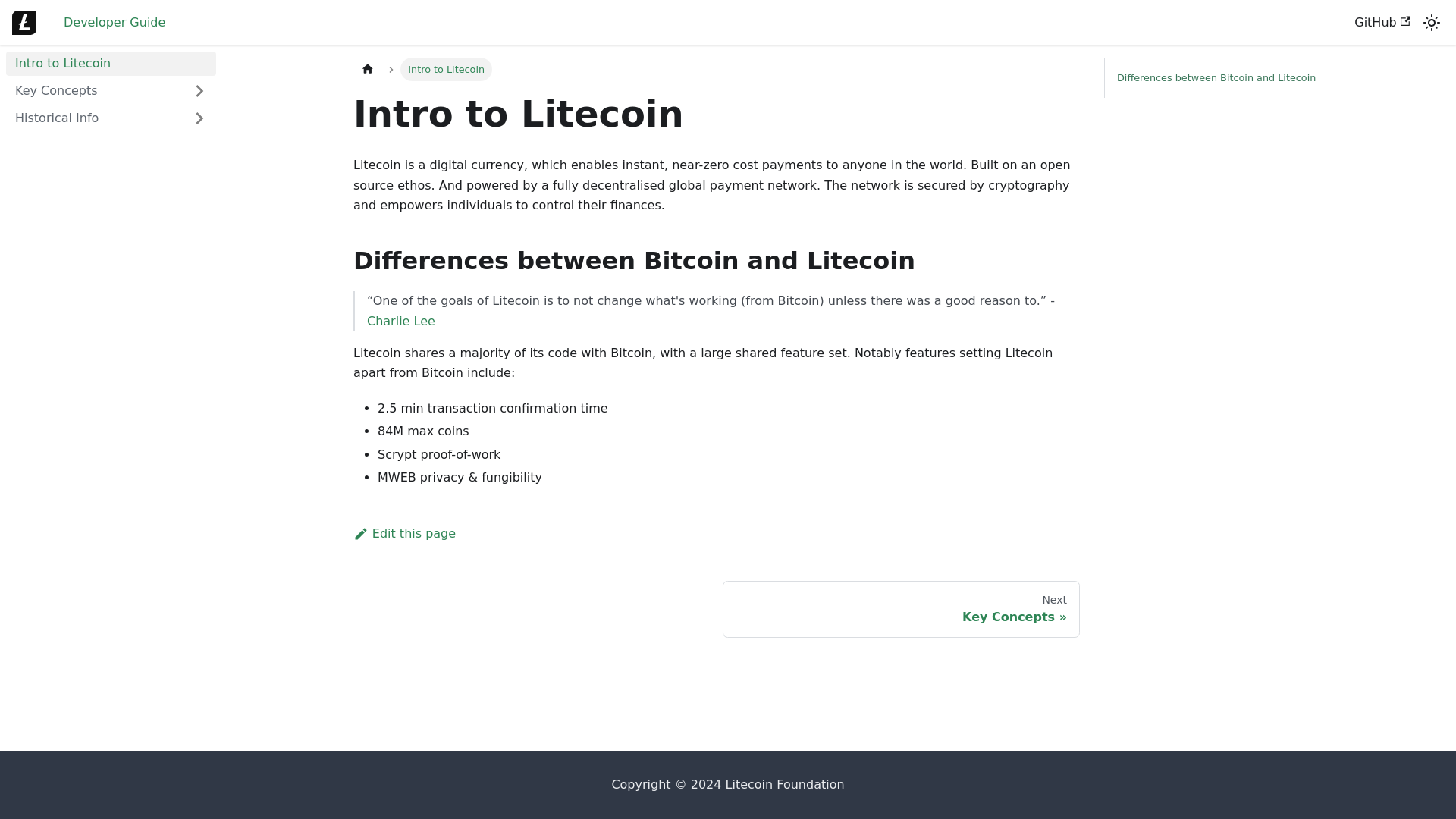 website screenshot of https://litecoin.info/