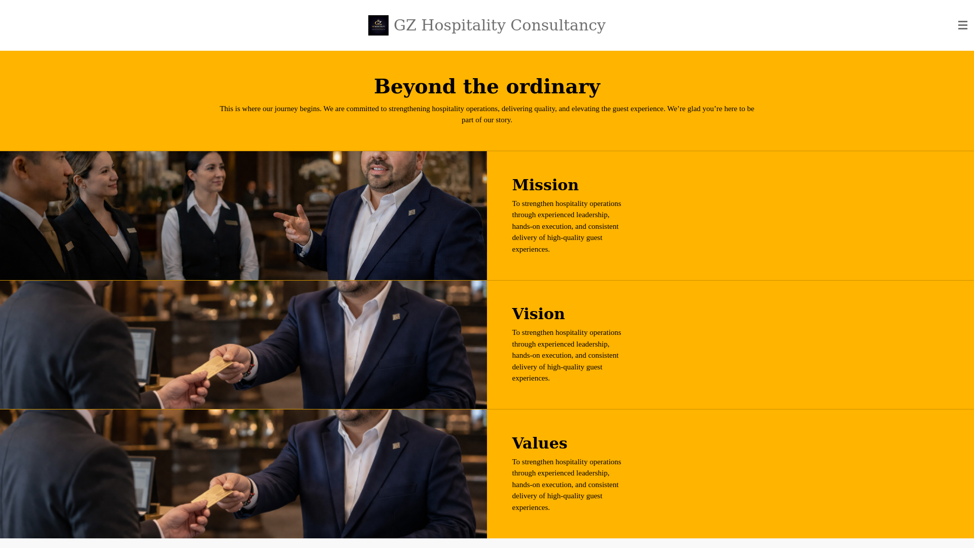 website screenshot of https://gzhospitalityconsultancy.com/