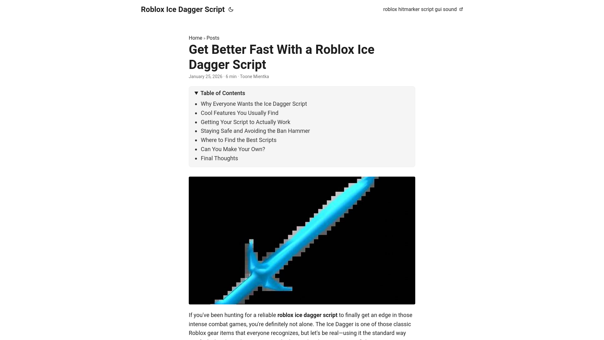 website screenshot of https://roblox-ice-dagger-script.pages.dev/