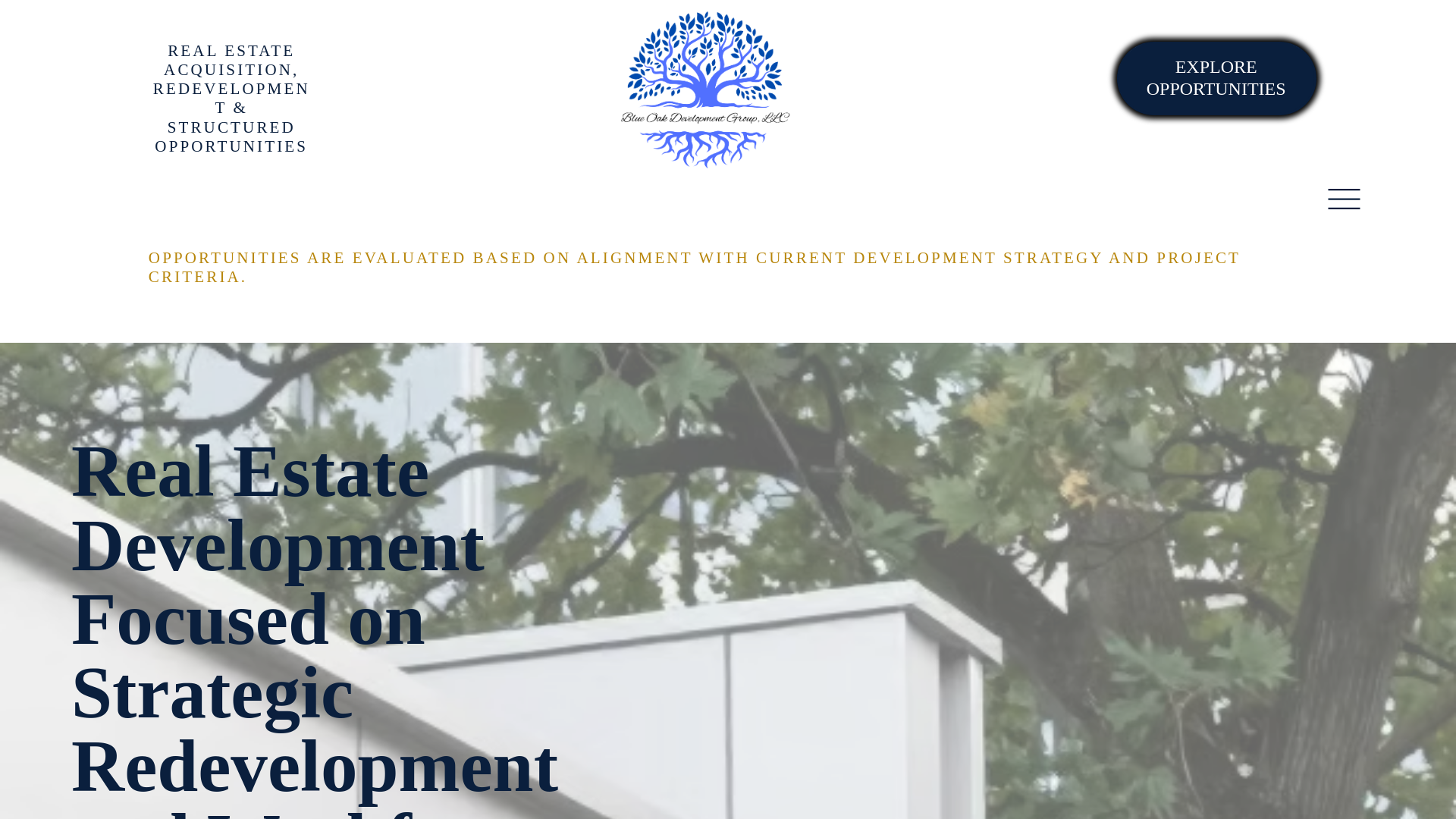 website screenshot of https://blueoakdevelopments.com/
