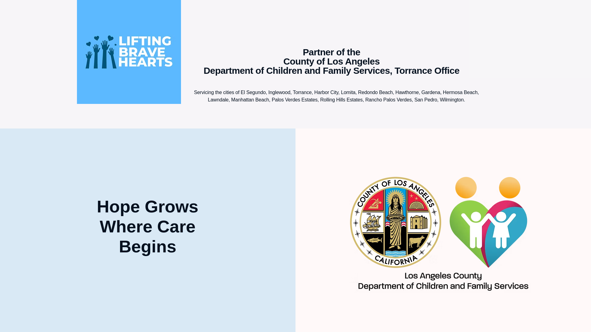 website screenshot of https://liftingbravehearts.com/