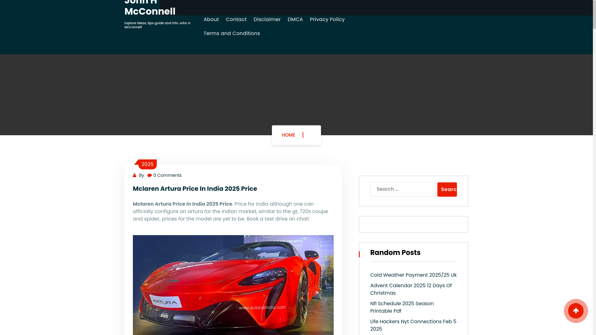 website screenshot of https://johnhmcconnell.pages.dev/