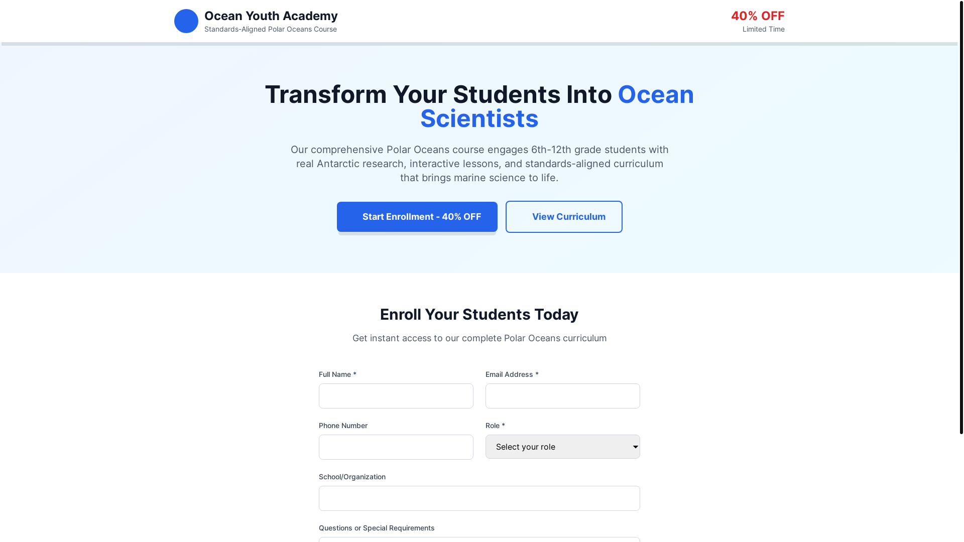 website screenshot of https://ocean-youth-marketing.pages.dev/
