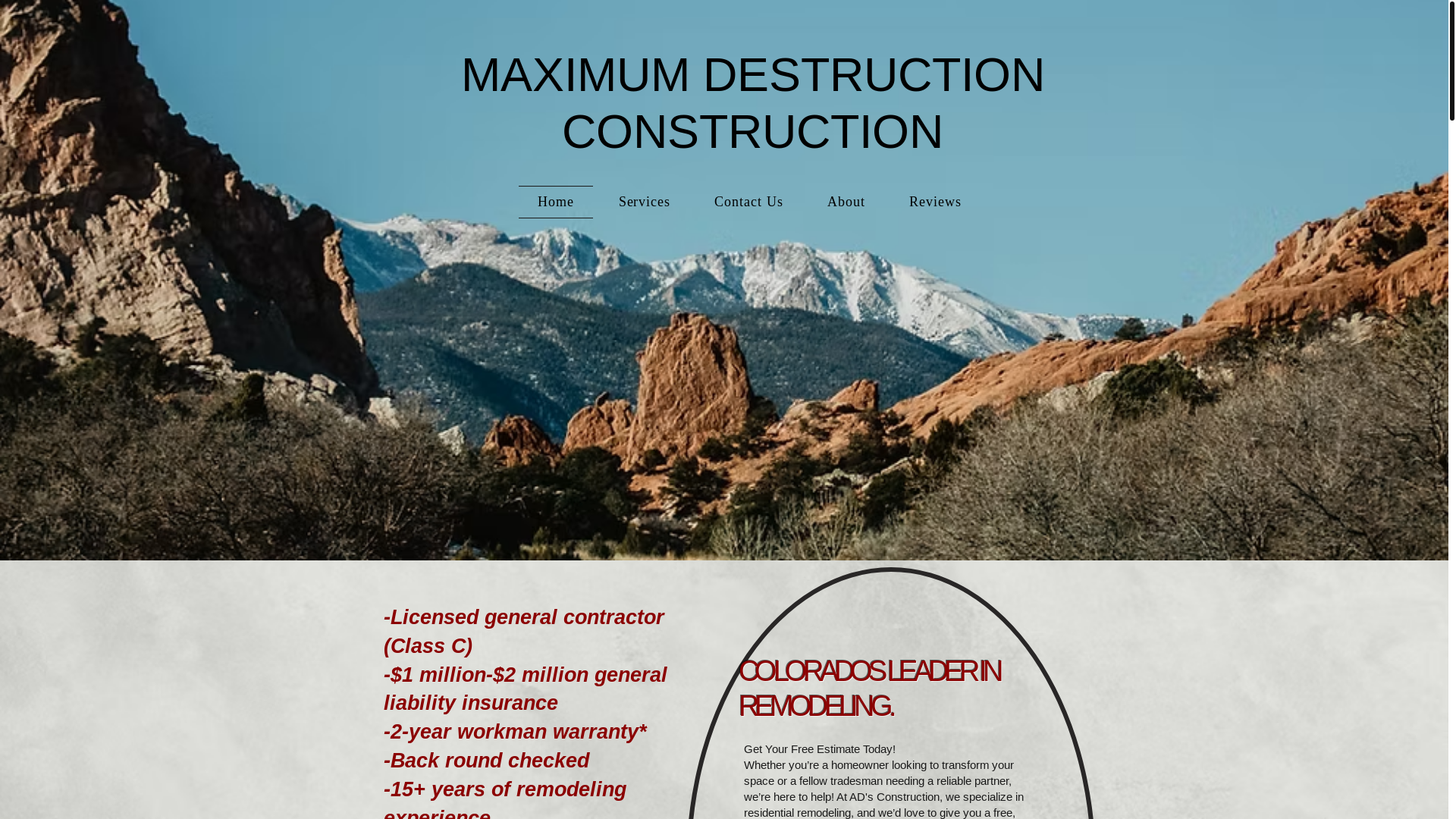 website screenshot of https://max-dconstruction.com/