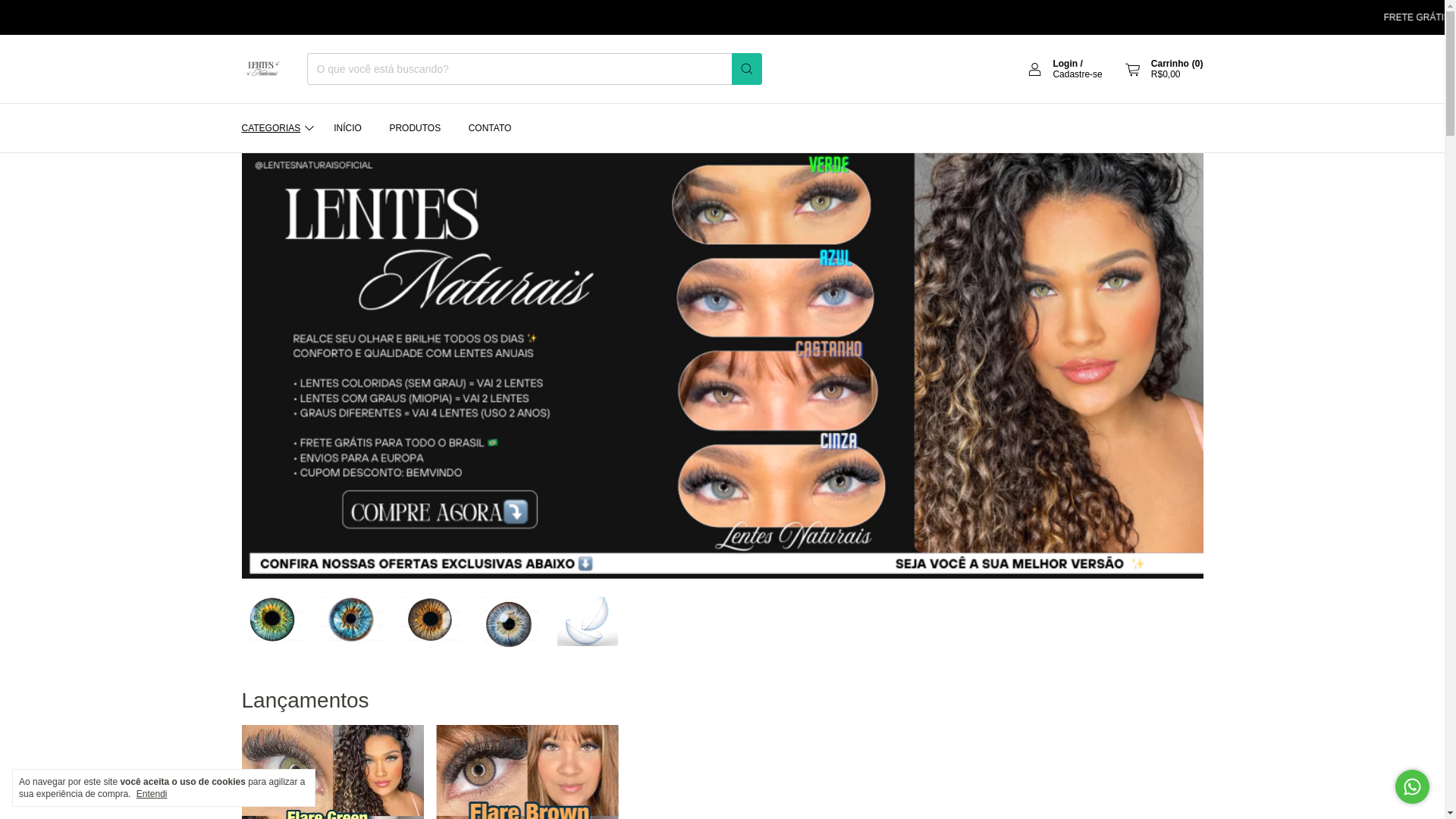 website screenshot of https://lentesnaturais.com.br/