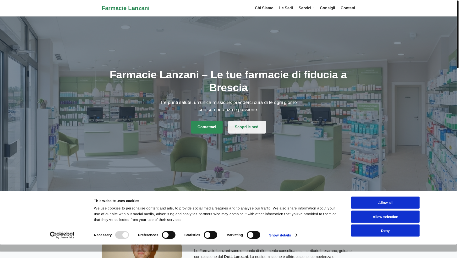 website screenshot of https://farmacielanzani.it/