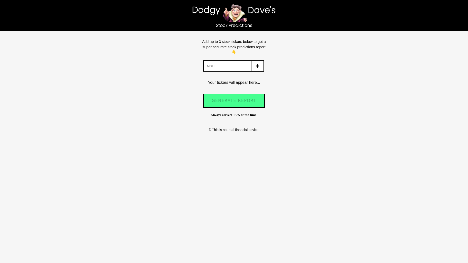 website screenshot of https://stock-predictions-ai-app-8k3.pages.dev/