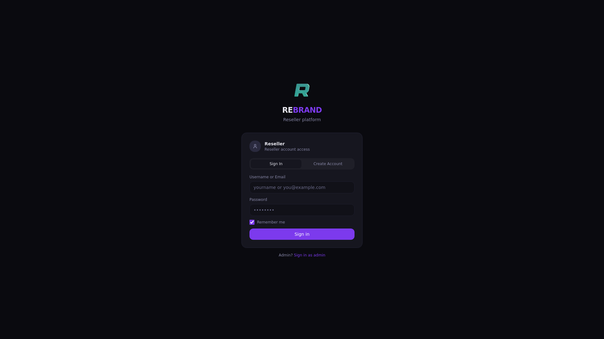 website screenshot of https://rebrandhub.cc/