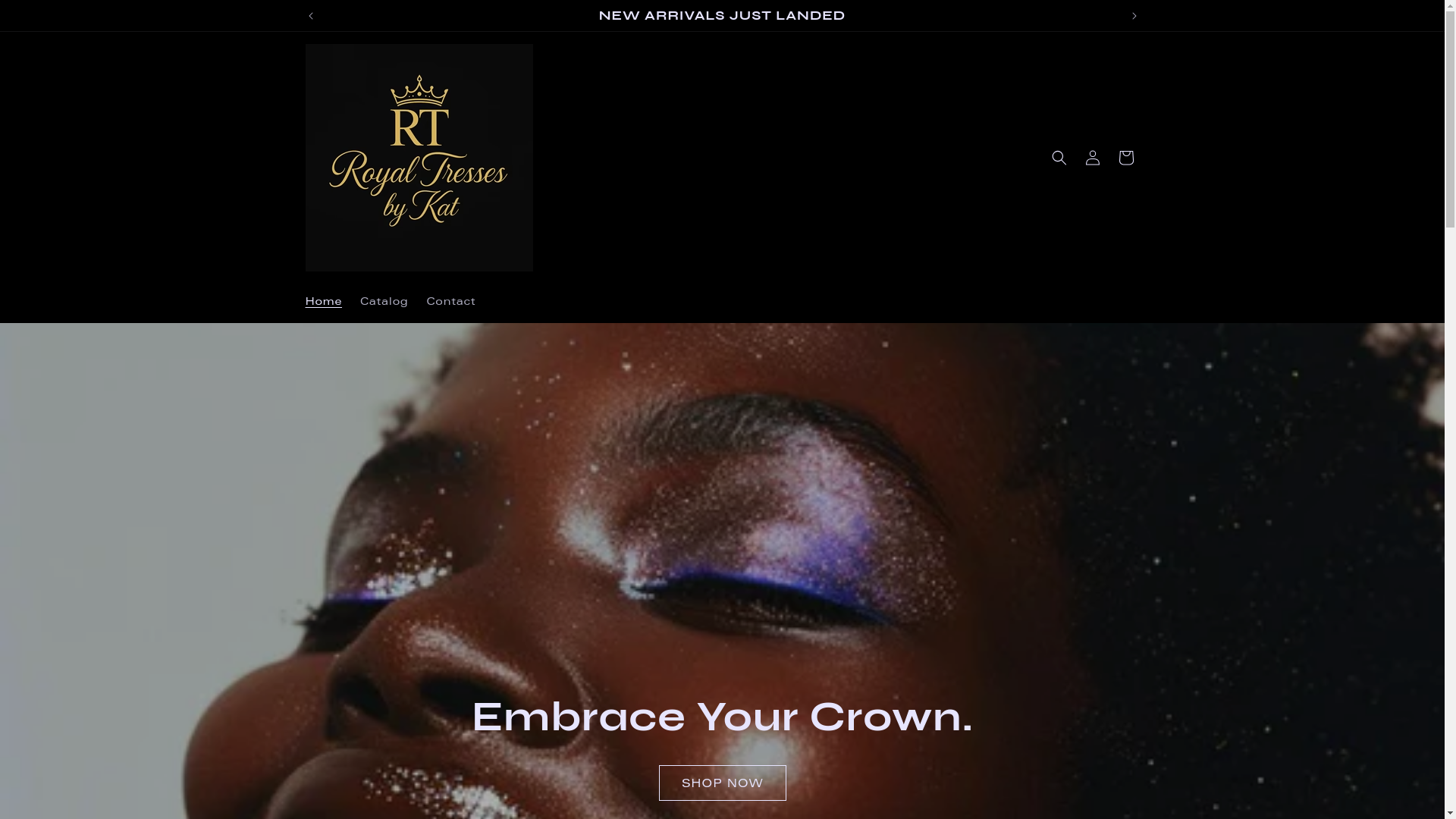 website screenshot of https://royaltressesbykat.org/