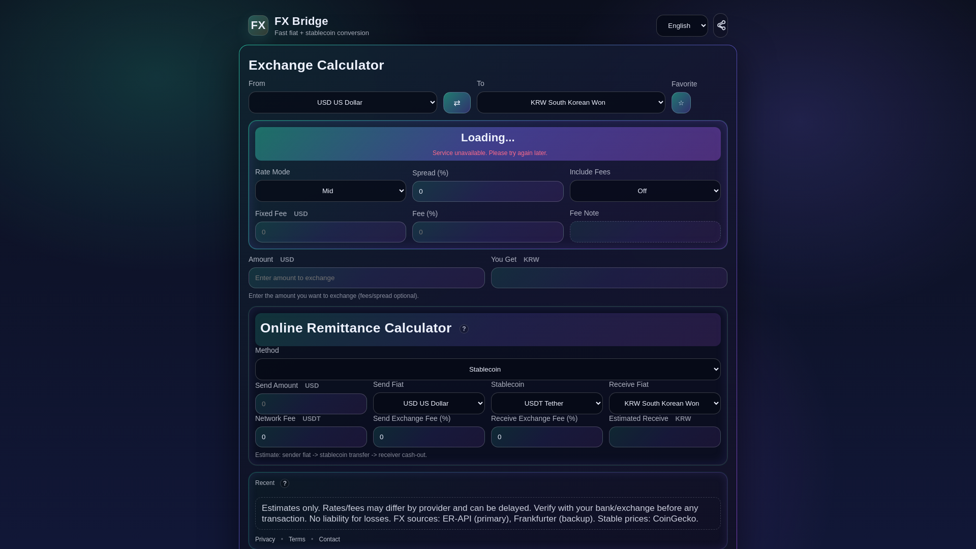 website screenshot of https://fx-bridge.pages.dev/