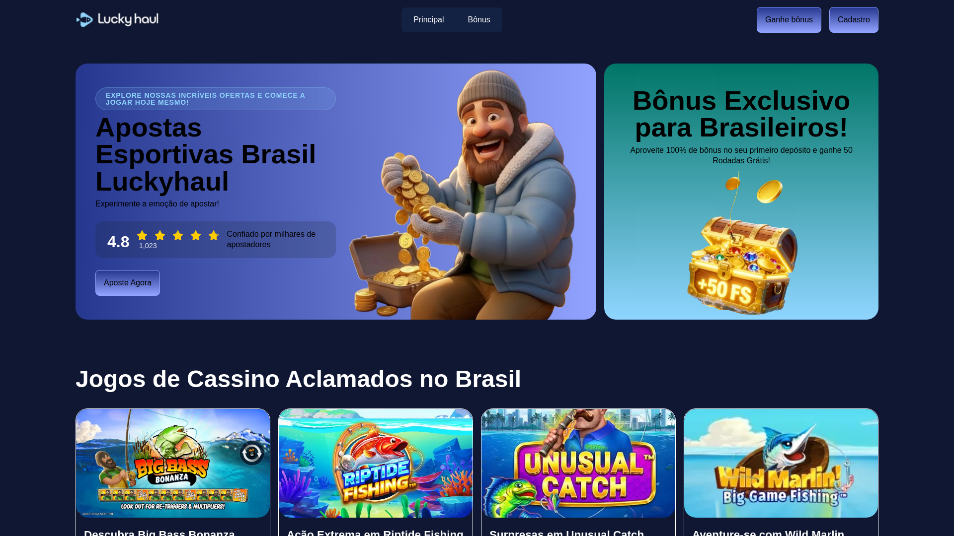 website screenshot of https://luckyhaulcasino-digital.pages.dev/