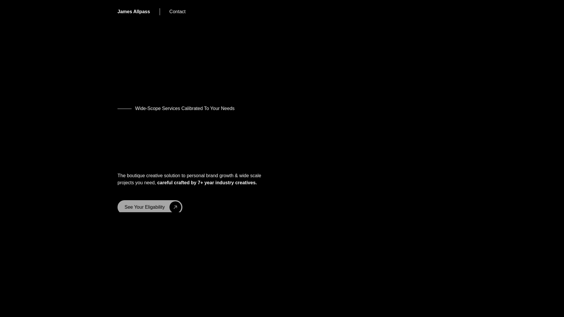website screenshot of https://jamesallpass.com