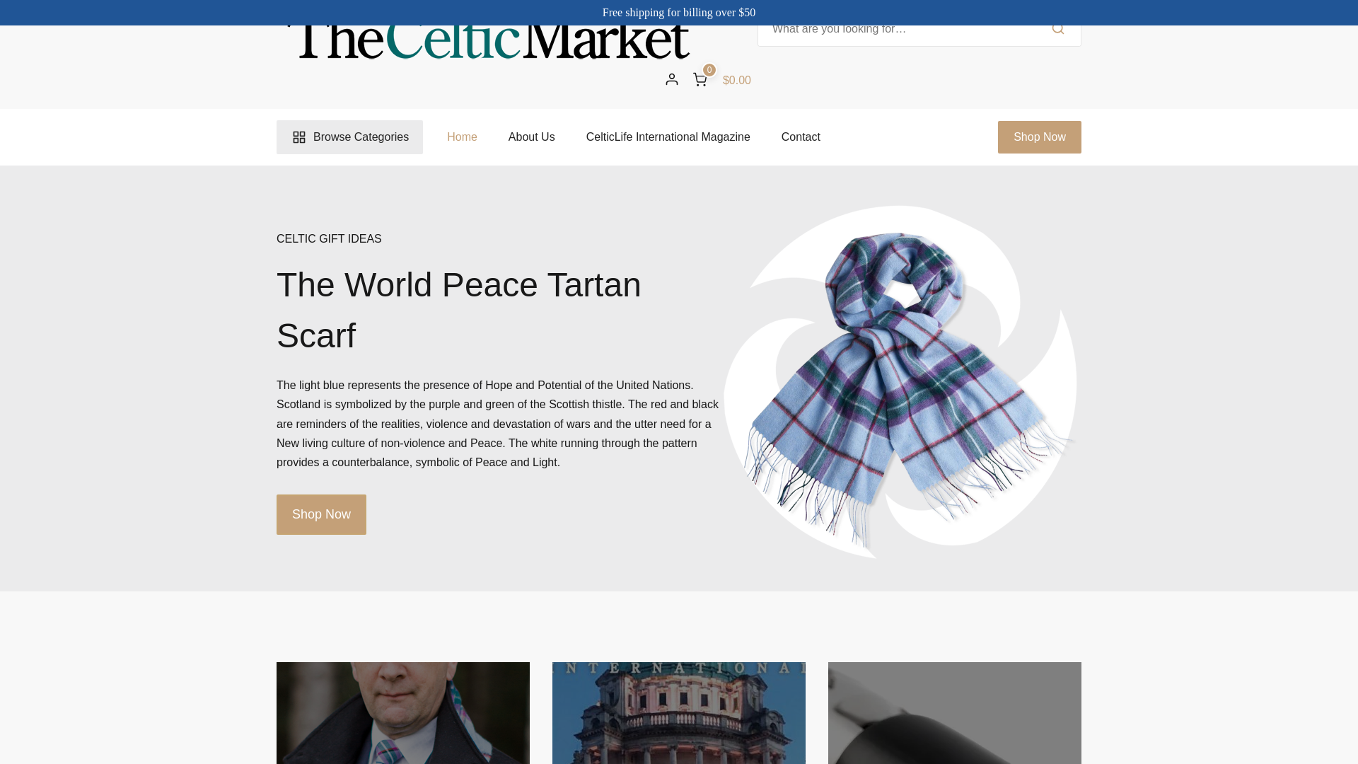 website screenshot of https://celticlife.com/