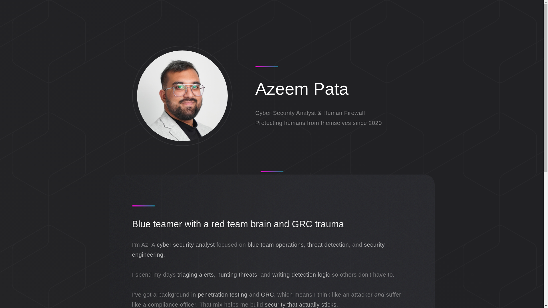 website screenshot of https://azeempata.com/