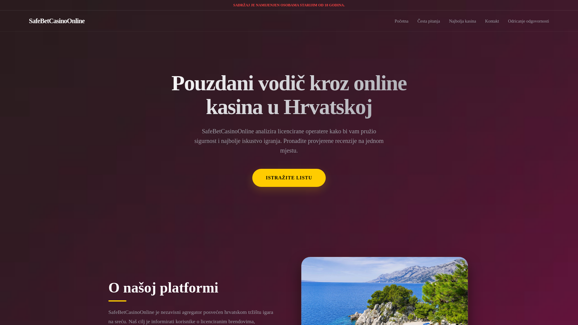 website screenshot of https://safebetcasinoonline.com/