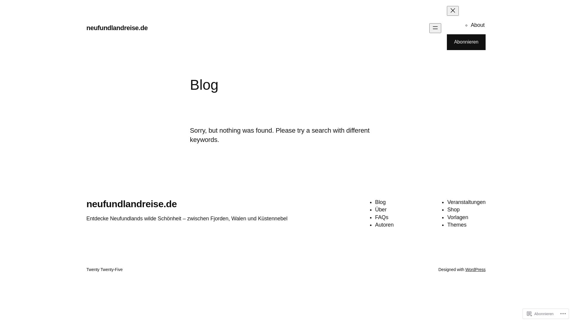 website screenshot of https://neufundlandreise.de/