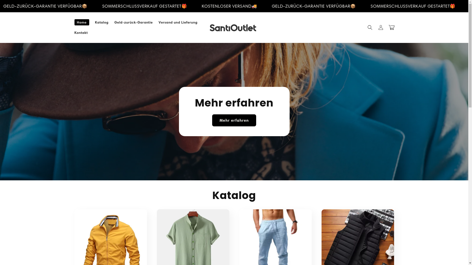 website screenshot of https://santioutletstore.com/