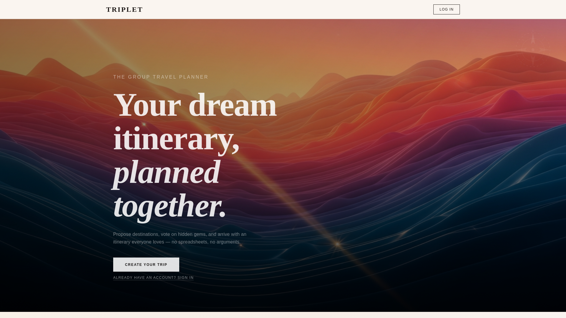 website screenshot of https://triplet.guide