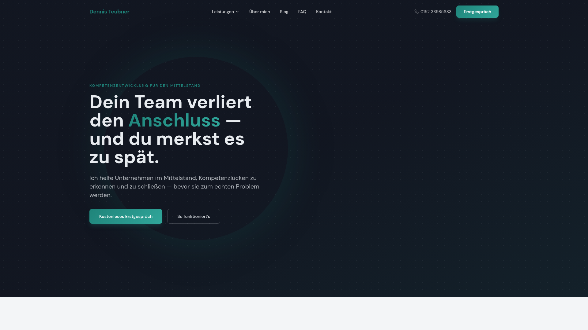 website screenshot of https://dennis-teubner.de