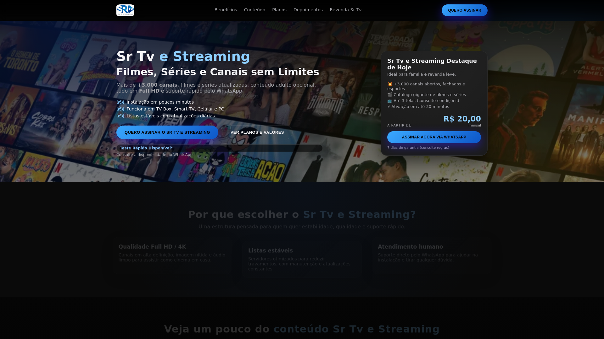 website screenshot of https://srtvstreaming.pages.dev/