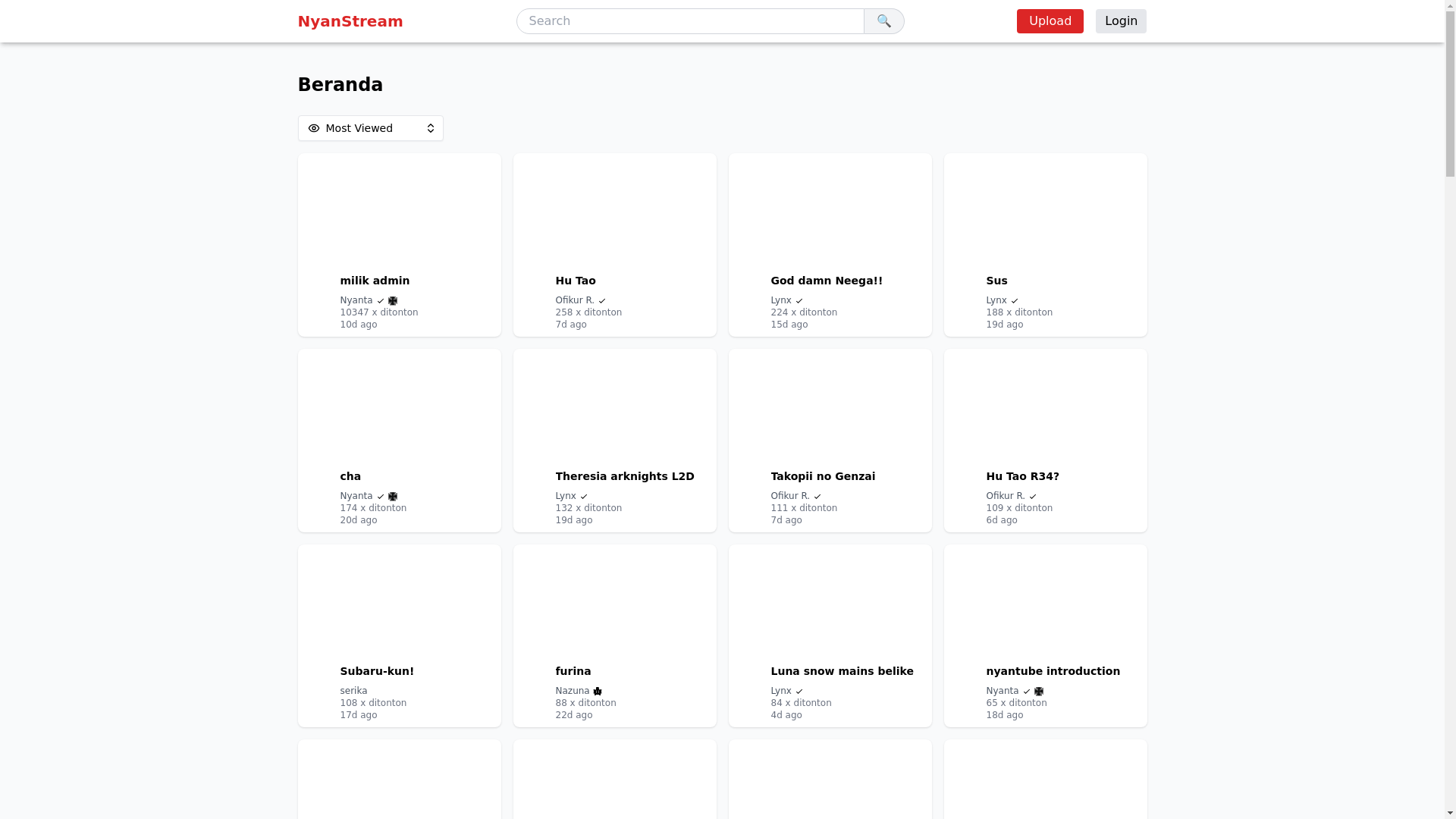 website screenshot of https://nyanstream.my.id/