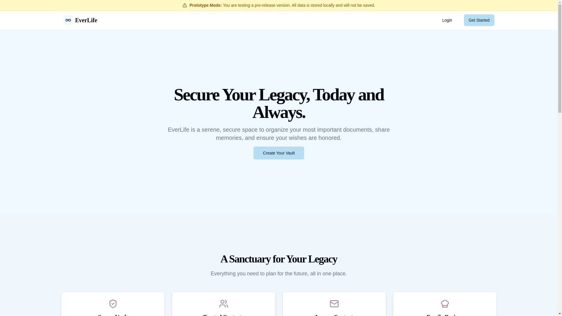 website screenshot of https://myeverlife.app/