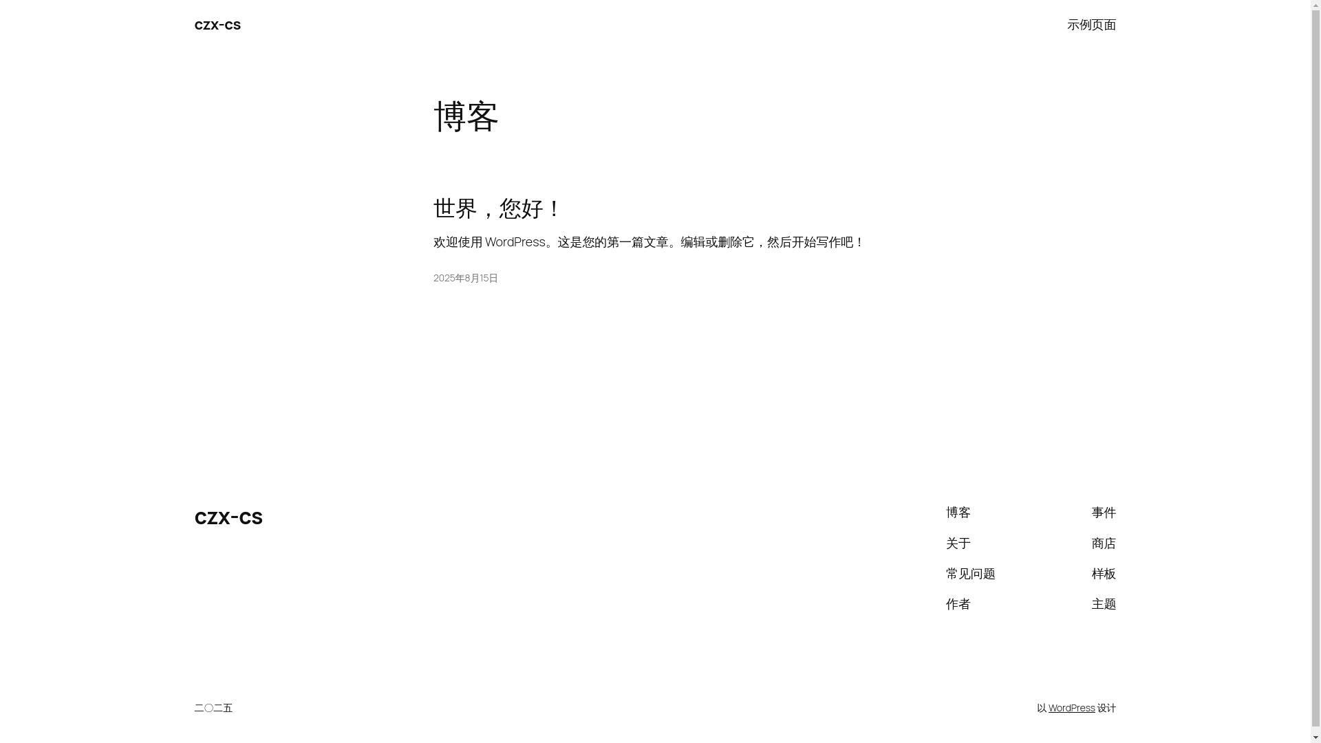 website screenshot of https://wpceshi.top/