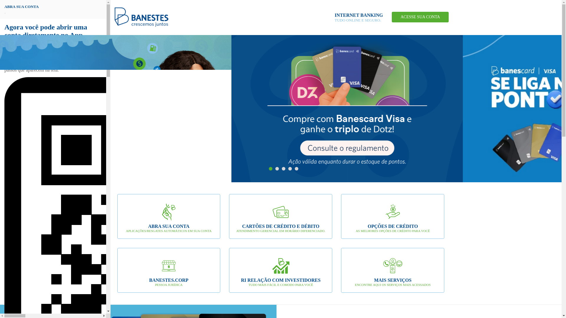 website screenshot of https://banestes.com.br/