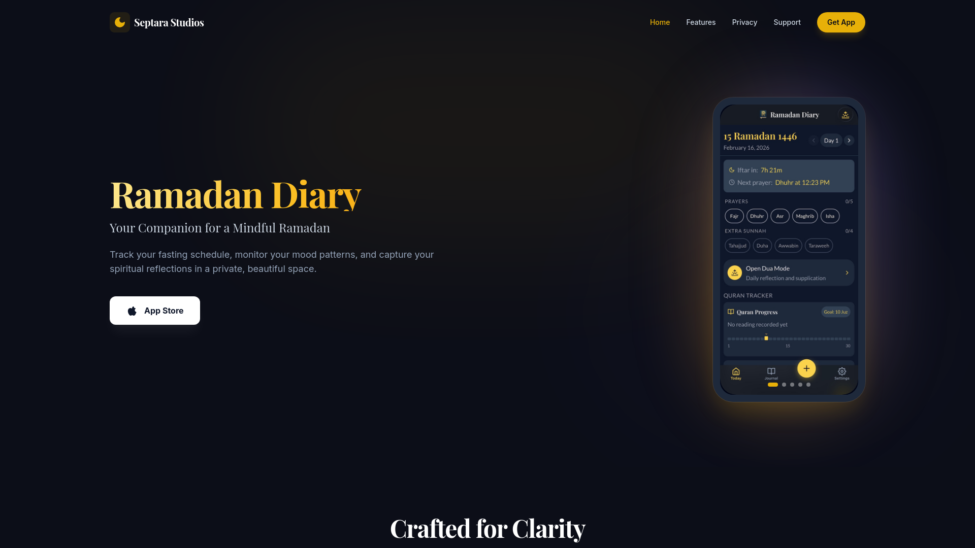 website screenshot of https://septarastudios.com