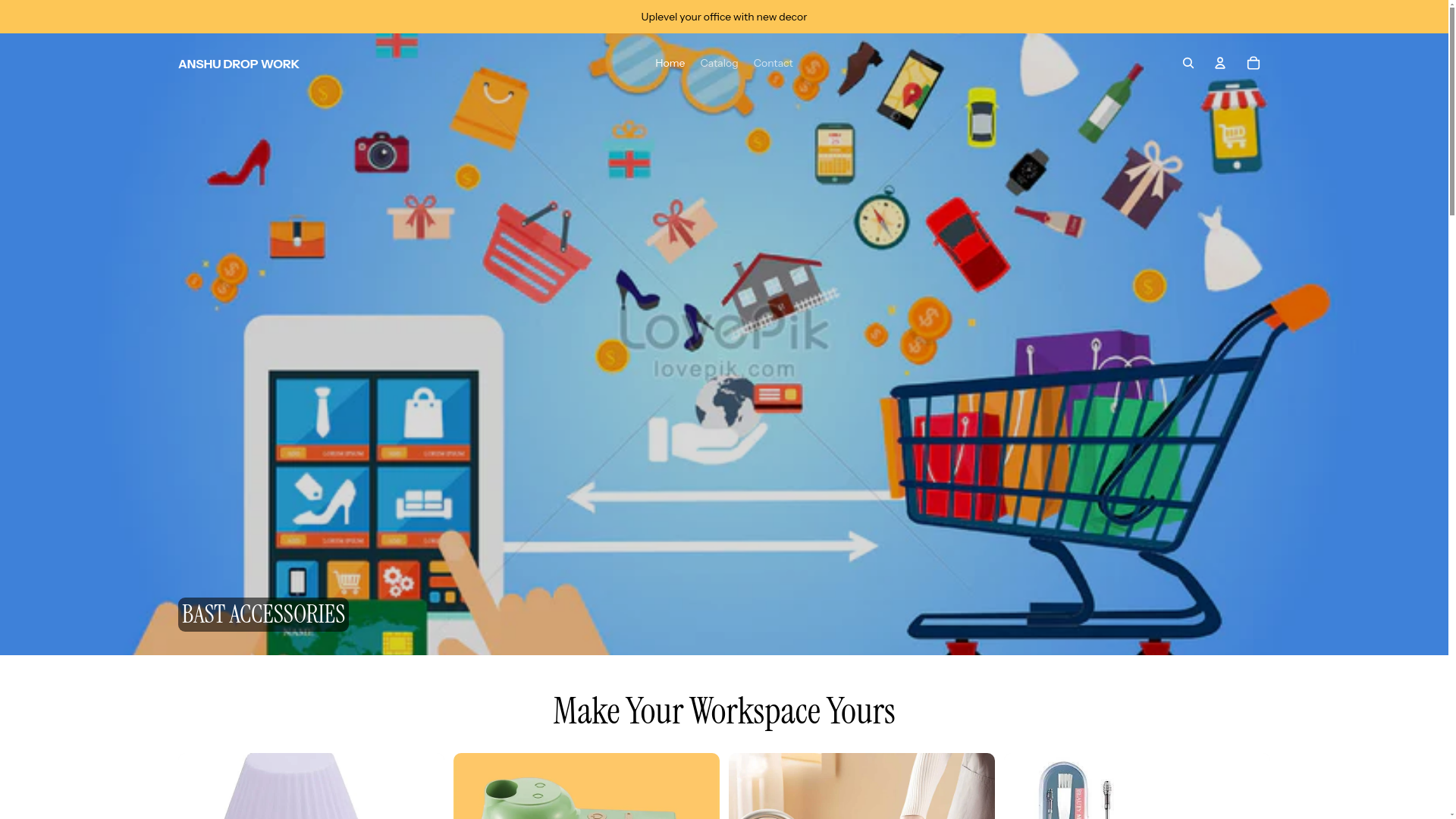 website screenshot of https://anshudropwork.com/