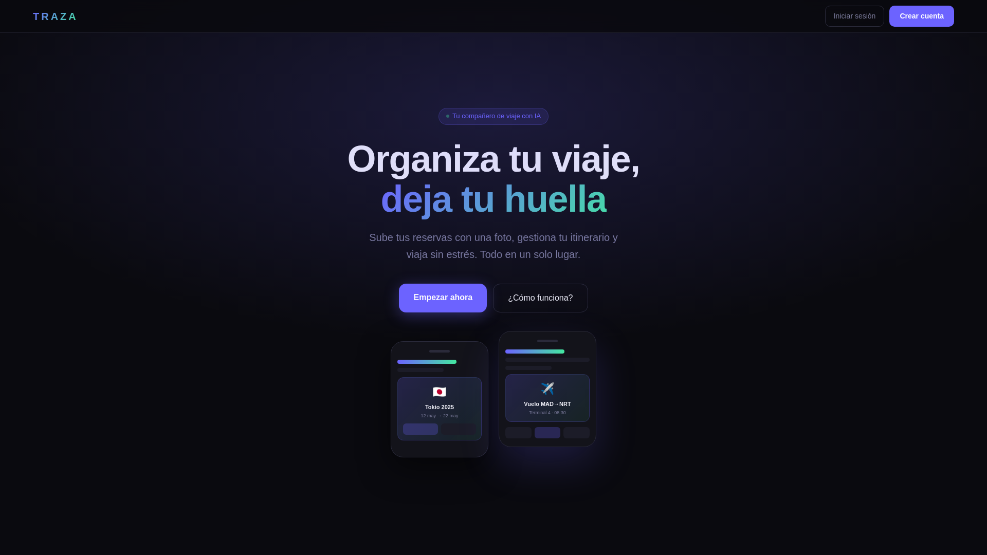 website screenshot of https://usetraza.com/