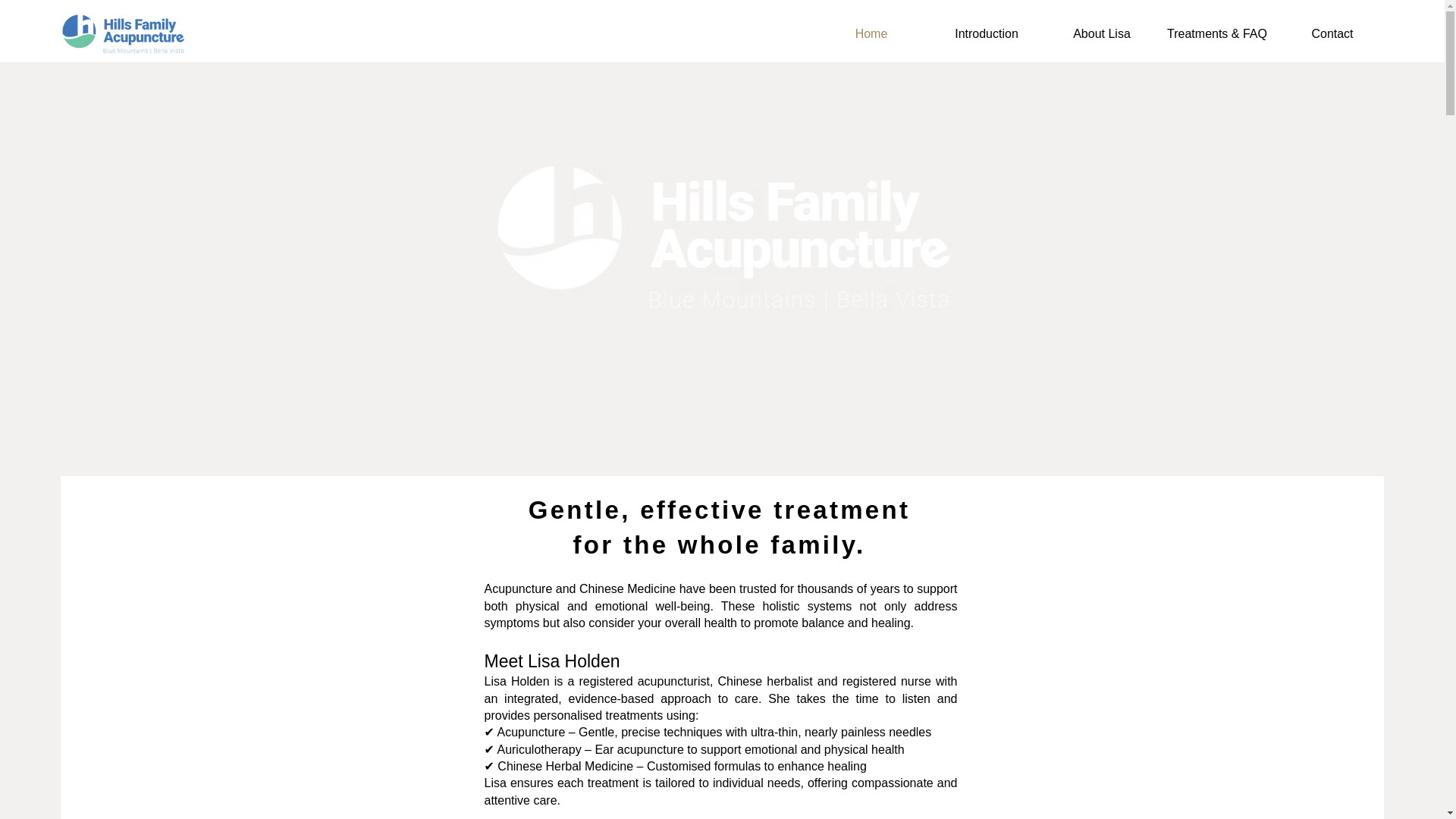 website screenshot of https://hillsfamilyacupuncture.online/