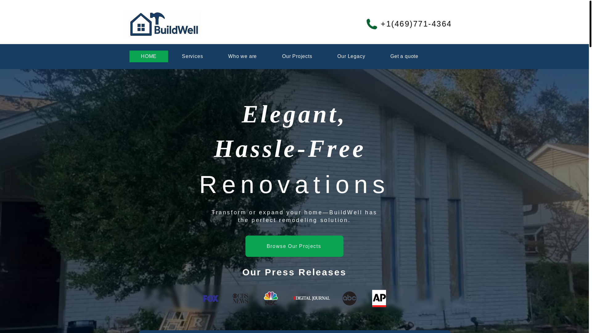 website screenshot of https://buildwellremodel.com/