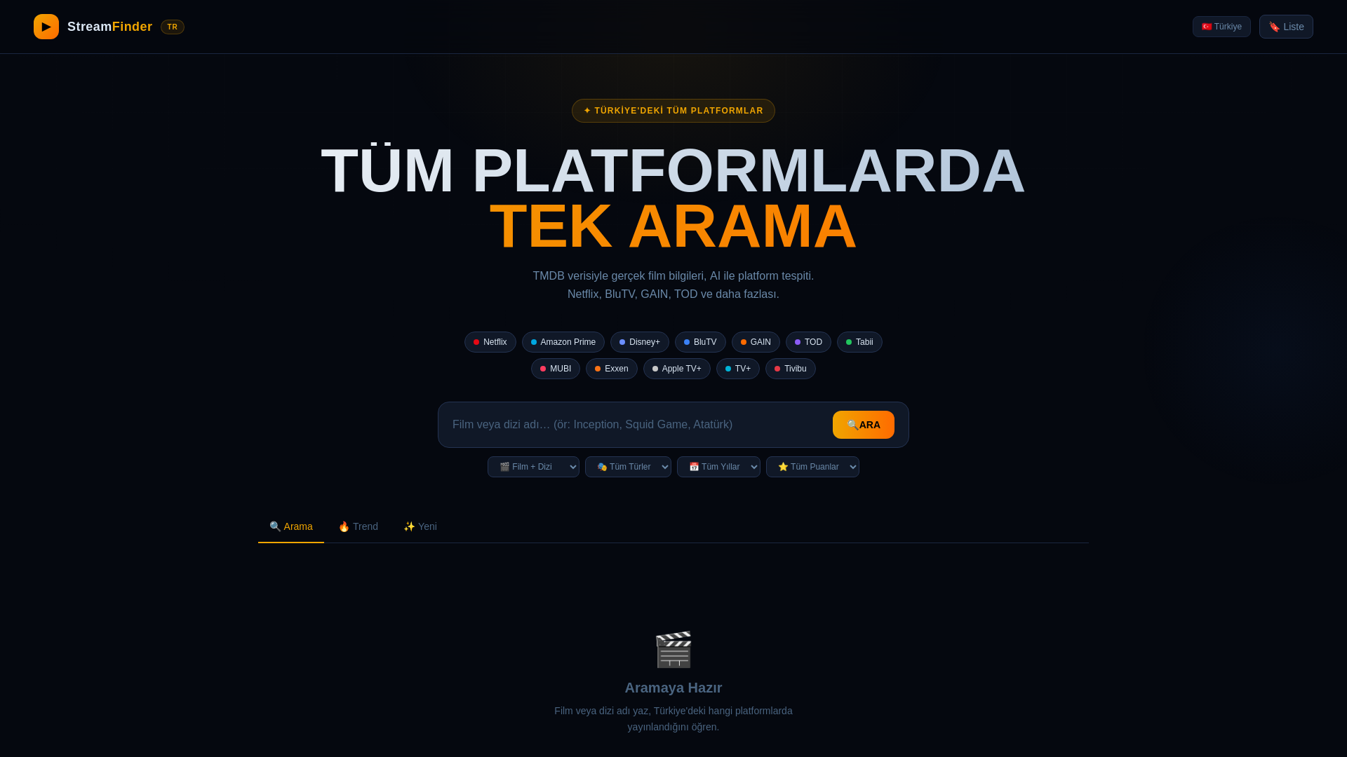 website screenshot of https://streamfinder.site/