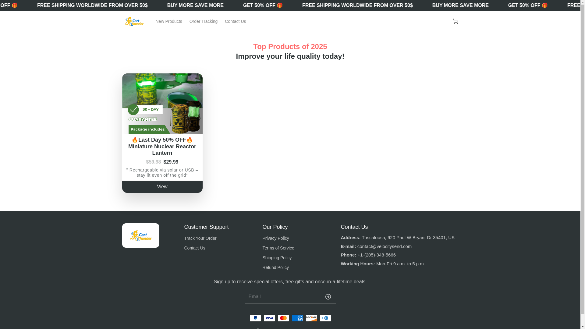 website screenshot of https://cartthunder.com/