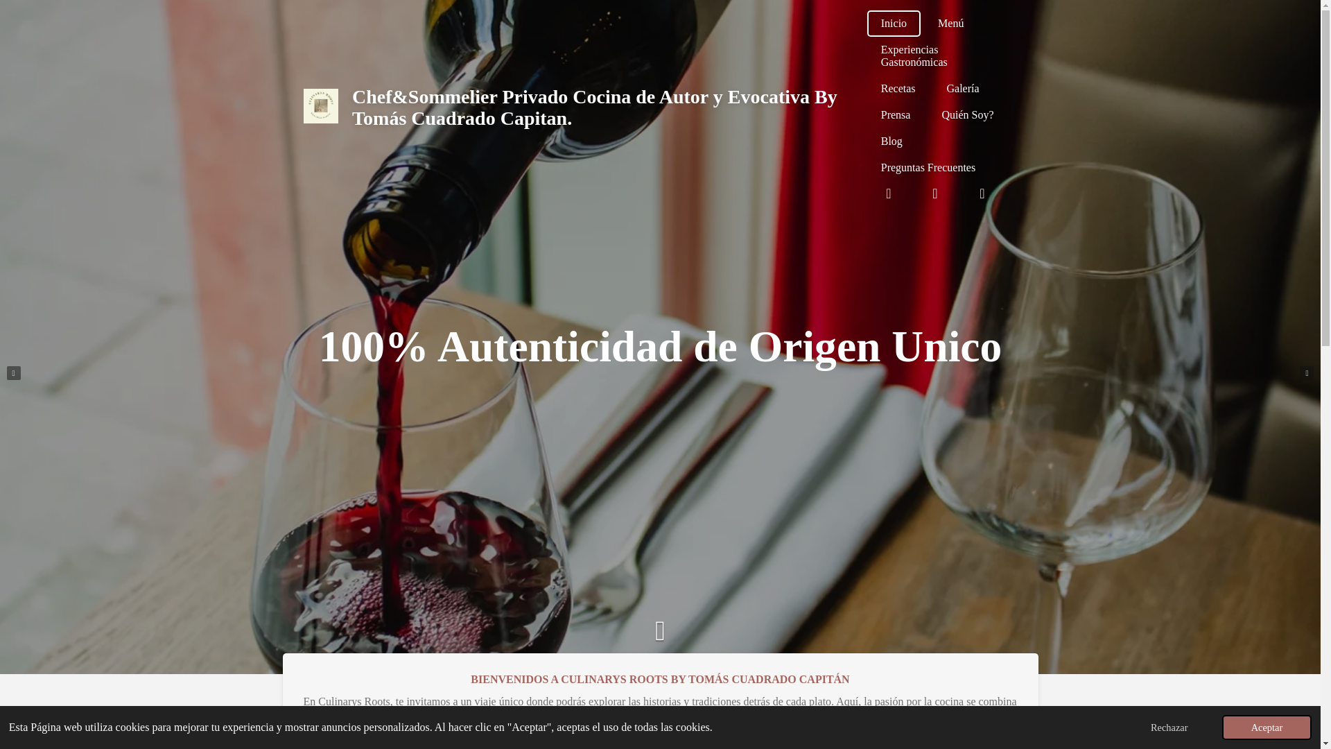 website screenshot of https://raicesgastronomicasbytomascuadrado.com/
