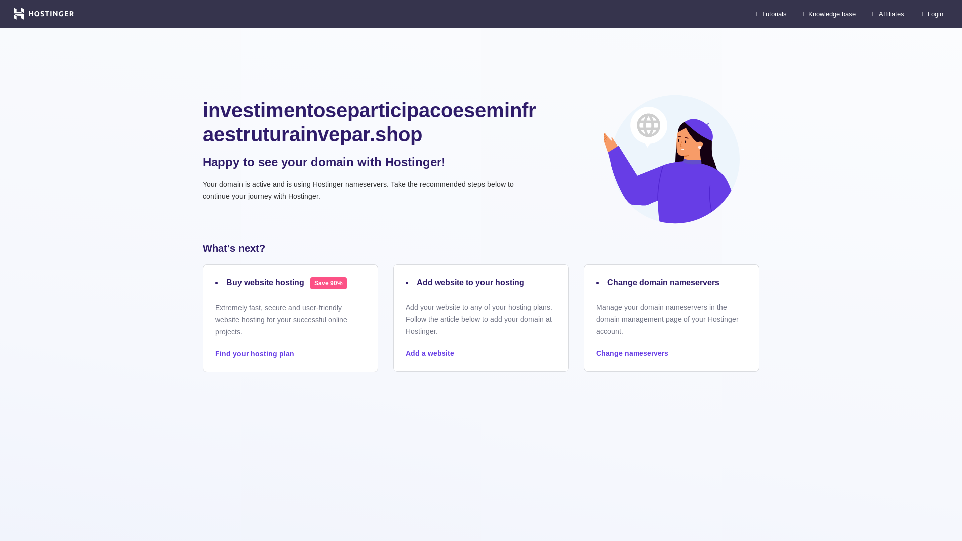 website screenshot of https://investimentoseparticipacoeseminfraestruturainvepar.shop/