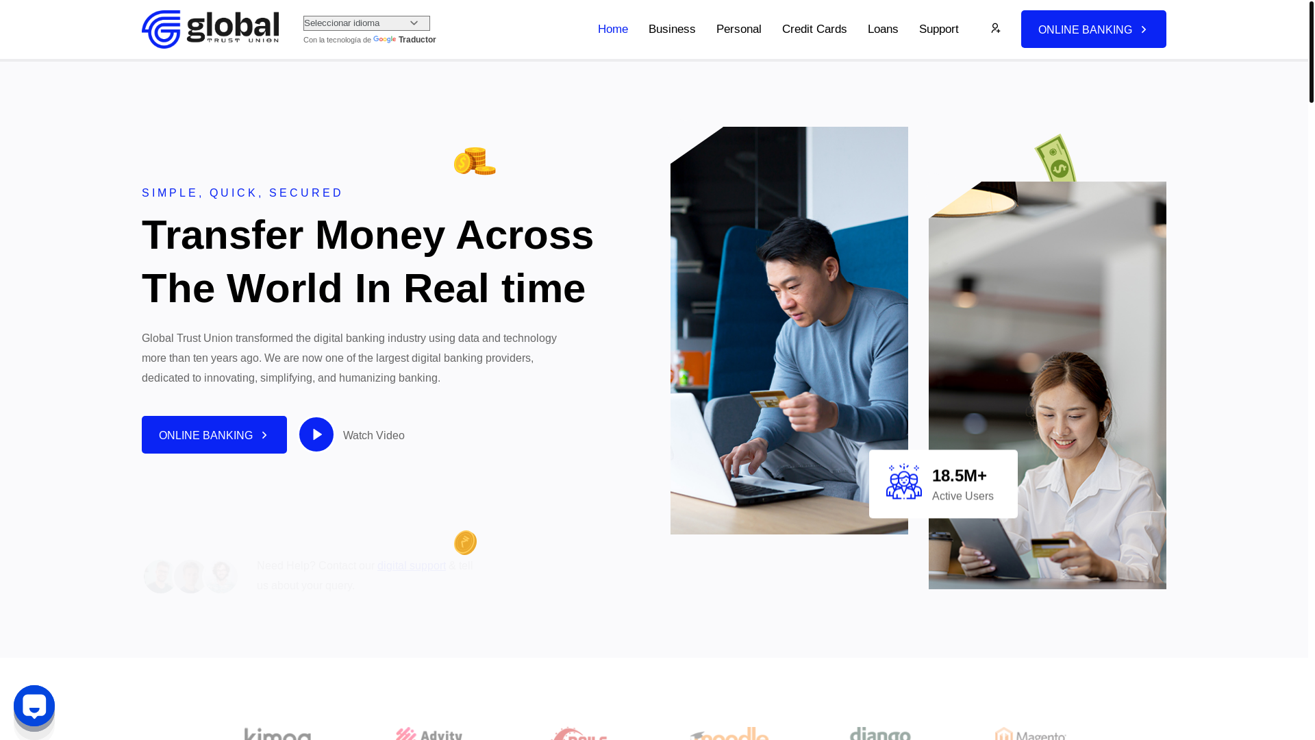 website screenshot of https://globaltrustunion.com/