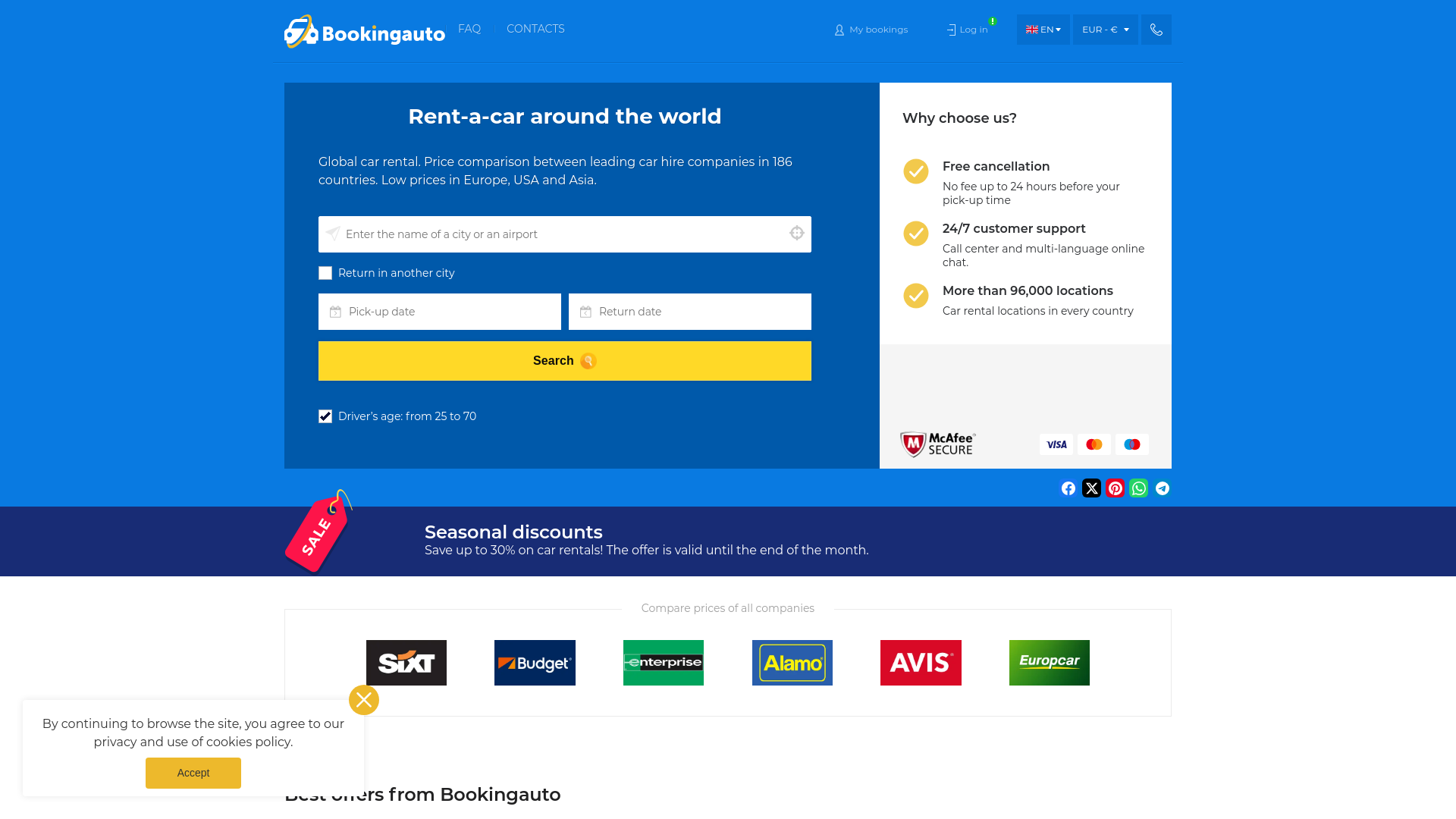 website screenshot of https://bookingauto.com/