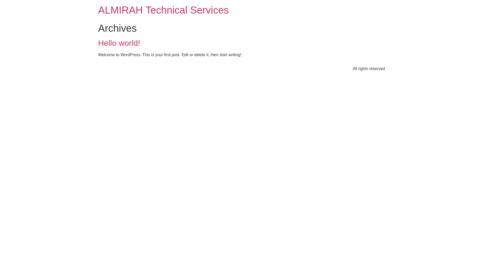 website screenshot of https://almirahtechnicalservice.com