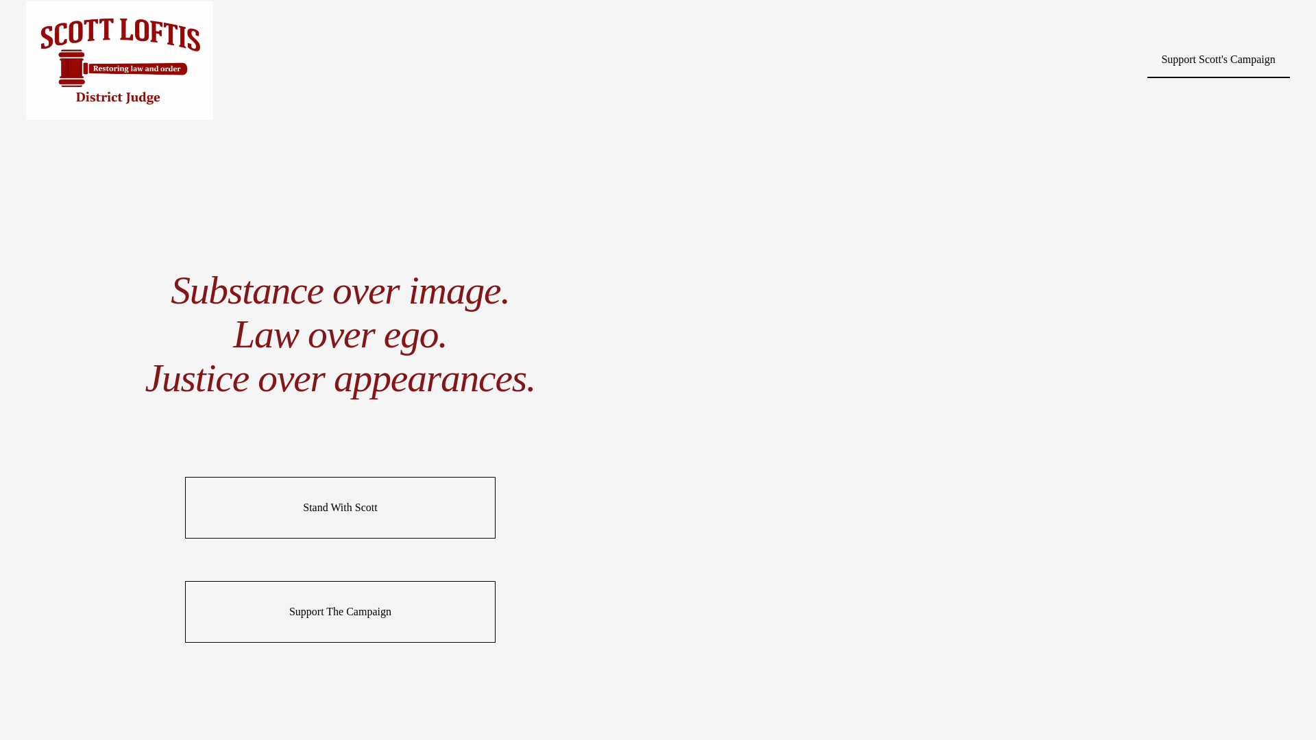 website screenshot of https://scottloftisfordistrictjudge.com