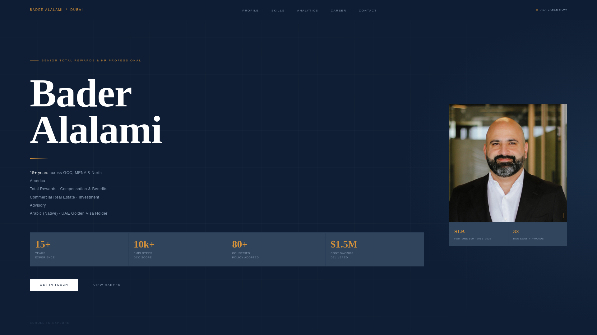 website screenshot of https://baderalalami.com/